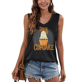 Trick Or Treat Cupcake Halloween Costume Candy Women's Vneck Tank Top - Seseable