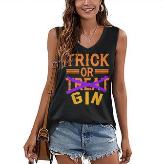 Trick Or Treat Gin Halloween Costume Women's Vneck Tank Top - Seseable
