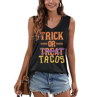 Trick Or Treat Tacos Halloween Costume Women's Vneck Tank Top - Seseable