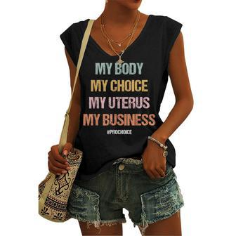 Vintage My Body Choice Uterus Business Mind Your Own Uterus Women's Vneck Tank Top