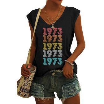 Womens Vintage Pro Choice 1973 Womens Rights Feminism Roe V Wade Women's Vneck Tank Top - Seseable