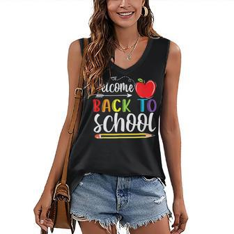 Welcome Back To School First Day Of School Teachers Students V4 Women's V-neck Casual Sleeveless Tank Top - Thegiftio UK