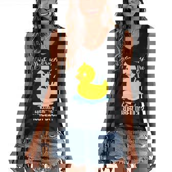 What Exactly Is The Function Of A Rubber Duck Ducks Women's V-neck Casual Sleeveless Tank Top - Thegiftio