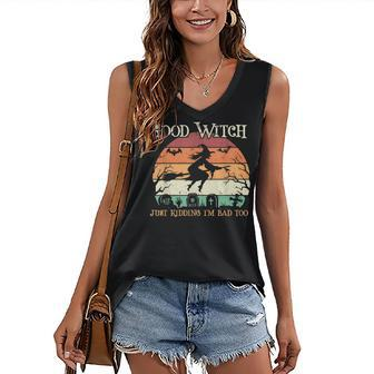 Witch Halloween Good Witch Just Kidding Women's Vneck Tank Top - Seseable
