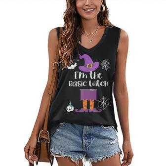 Im The Basic Witch Halloween Matching Group Costume Women's Vneck Tank Top - Seseable