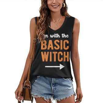 Im With The Basic Witch Matching Couple Halloween Costume Women's Vneck Tank Top | Seseable UK
