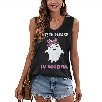 Witch Please Im Bootiful Halloween Boo Squad Witch Lovers Women's Vneck Tank Top - Seseable