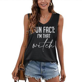 Womens Im That Witch For Witches At Fall Halloween Parties Women's Vneck Tank Top - Seseable