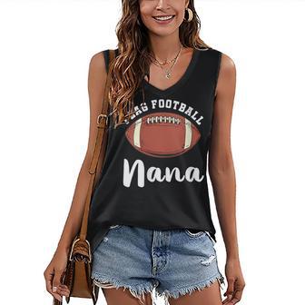 Womens Flag Football Nana Matching Family Matching Football Women's V-neck Casual Sleeveless Tank Top - Thegiftio UK