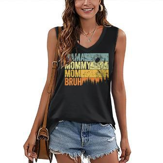Womens Mama Mommy Mom Bruh Funny Mothers Day Vintage Women's V-neck Casual Sleeveless Tank Top - Thegiftio UK
