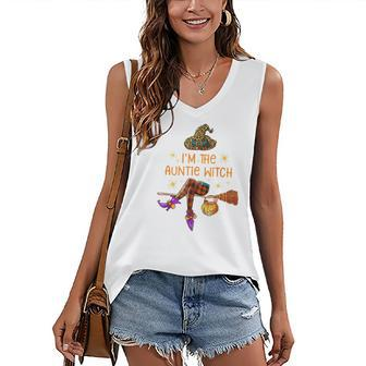 Im The Auntie Witch Spooky Auntie Witchy Halloween Women's Vneck Tank Top - Seseable