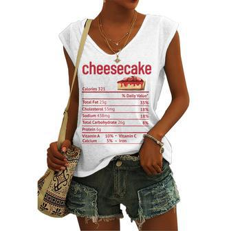 Cheesecake Nutrition Facts Thanksgiving Christmas V3 Women's Vneck Tank Top - Seseable
