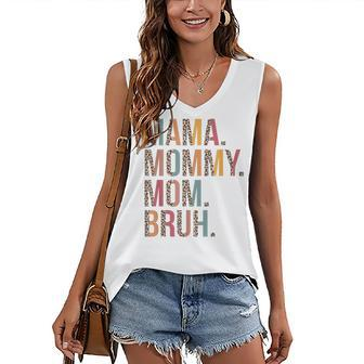 Mama Mommy Mom Bruh Mommy And Me Leopard Mothers Day Gifts Women's V-neck Casual Sleeveless Tank Top - Thegiftio UK
