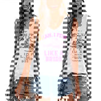 Man I Feel Like A Bride Retro Pink Cowboy Hat Women's V-neck Casual Sleeveless Tank Top - Thegiftio