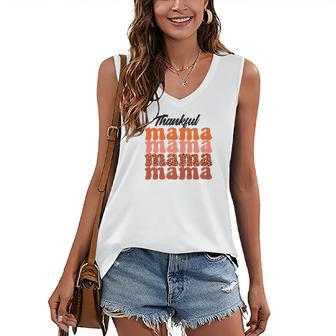 For Mom Thankful Mama Fall Autumn Women's Vneck Tank Top - Seseable