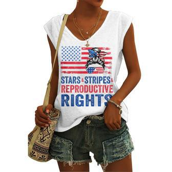 Patriotic 4Th Of July Stars Stripes Reproductive Right V2 Women's Vneck Tank Top - Seseable