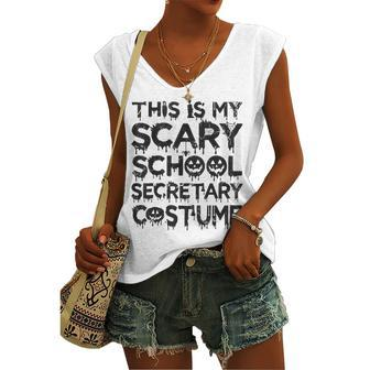 This Is My Scary School Secretary Costume Halloween Women's Vneck Tank Top - Seseable