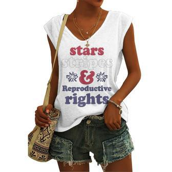 Stars Stripes Reproductive Rights Patriotic 4Th Of July V4 Women's Vneck Tank Top - Seseable