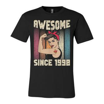24 Year Old Awesome Since 1998 24Th Birthday Women Unisex Jersey Short Sleeve Crewneck Tshirt - Seseable