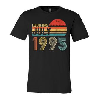 27 Years Old Retro Birthday Gifts Legend Since July 1995 Unisex Jersey Short Sleeve Crewneck Tshirt - Seseable