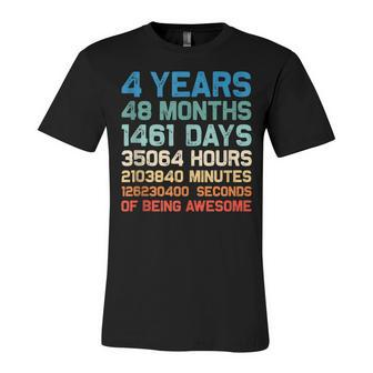 4Th Birthday 4 Years Of Being Awesome Wedding Anniversary V2 Unisex Jersey Short Sleeve Crewneck Tshirt - Seseable