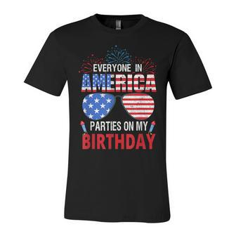 4Th Of July Birthday Gifts Funny Bday Born On 4Th Of July Unisex Jersey Short Sleeve Crewneck Tshirt - Seseable