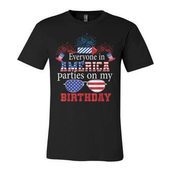 4Th Of July Birthday Gifts Funny Bday Born On 4Th Of July Unisex Jersey Short Sleeve Crewneck Tshirt - Seseable