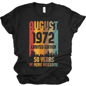 50 Years Old Vintage Awesome Since August 1972 50Th Birthday V2 Unisex Jersey Short Sleeve Crewneck Tshirt - Thegiftio UK