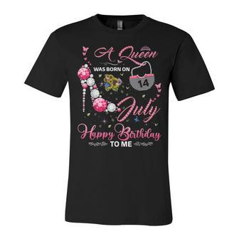 A Queen Was Born On 14Th July Birthday For Queens Girls Unisex Jersey Short Sleeve Crewneck Tshirt - Seseable