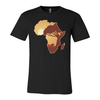 Africa Elephant Map African Safari Jersey T-Shirt | Mazezy
