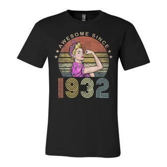 Awesome Since 1932 Vintage 1932 90Th Birthday 90 Years Old Unisex Jersey Short Sleeve Crewneck Tshirt - Seseable
