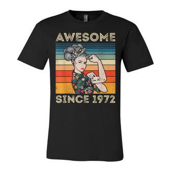 Awesome Since 1972 40Th Birthday Gifts 50 Years Old Vintage Unisex Jersey Short Sleeve Crewneck Tshirt - Seseable