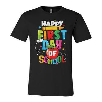 Back To School Teachers Kids Child Happy First Day Of School Unisex Jersey Short Sleeve Crewneck Tshirt - Seseable