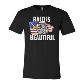 Bald Is Beautiful July 4Th Eagle Patriotic American Vintage Jersey T-Shirt | Mazezy