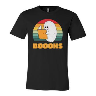 Boooks Ghost Librarian Book Lovers Halloween Costume Jersey T-Shirt | Mazezy