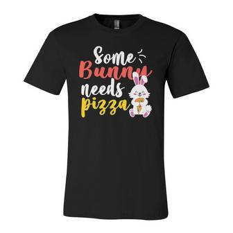 Some Bunny Needs Pizza Easter Day Pizza Day Jersey T-Shirt | Mazezy