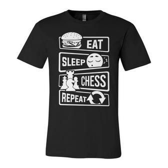 Chess Eat Sleep Chess Repeat Men Women Kids Gift Unisex Jersey Short Sleeve Crewneck Tshirt - Seseable