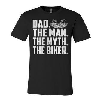 Dad The Biker Unisex Jersey Short Sleeve Crewneck Tshirt - Seseable
