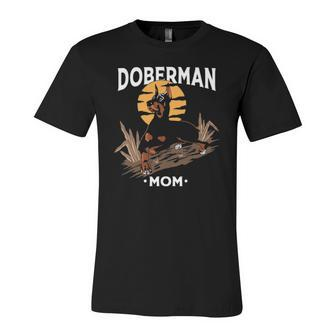Doberman Mom Art For Girl Dog Lover Mother&8217S Day Jersey T-Shirt | Mazezy