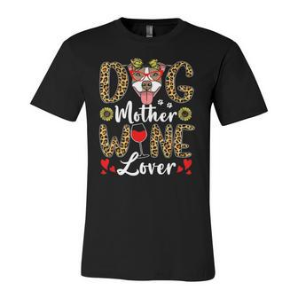 Dog Mother Wine Lover Shirt Dog Mom Wine Jersey T-Shirt | Mazezy