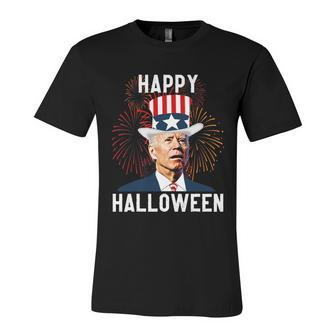 Funny Joe Biden Happy Halloween For Fourth Of July V2 Unisex Jersey Short Sleeve Crewneck Tshirt - Monsterry DE