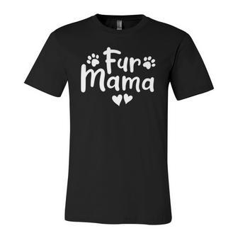 Fur Mama Paw Floral Dog Mom Jersey T-Shirt | Mazezy