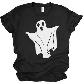 Halloween Creepy Ghost White Custom Men Women T-shirt Unisex Jersey Short Sleeve Crewneck Tee - Seseable