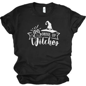 Halloween Drink Up Witches White Version Men Women T-shirt Unisex Jersey Short Sleeve Crewneck Tee - Seseable