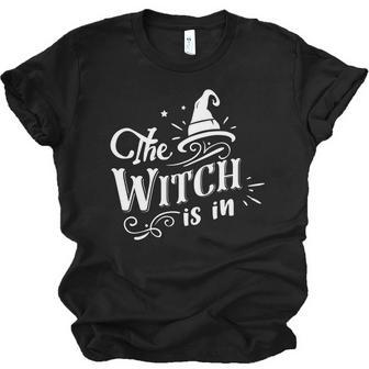 Halloween The Witch Is In White Version Men Women T-shirt Unisex Jersey Short Sleeve Crewneck Tee - Seseable