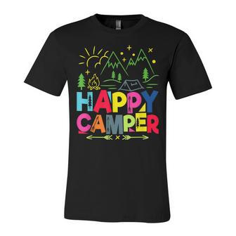 Happy Camper Camping Funny Gift Men Women Kids V2 Unisex Jersey Short Sleeve Crewneck Tshirt - Seseable