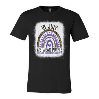 In July We Wear Purple Cool Cleft And Craniofacial Awareness Unisex Jersey Short Sleeve Crewneck Tshirt - Seseable