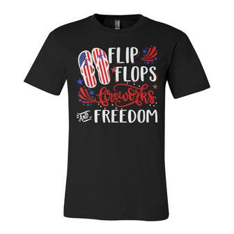 July 4Th Flip Flops Fireworks & Freedom 4Th Of July Party V2 Unisex Jersey Short Sleeve Crewneck Tshirt - Seseable