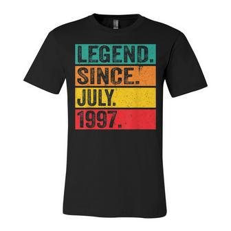 Legend Since July 1997 25Th Birthday 25 Years Old Vintage Unisex Jersey Short Sleeve Crewneck Tshirt - Seseable