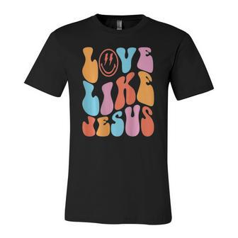 Love Like Jesus Smiley Face Aesthetic Trendy Clothing Jersey T-Shirt | Mazezy